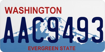 WA license plate AAC9493