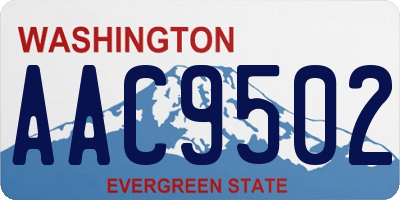 WA license plate AAC9502