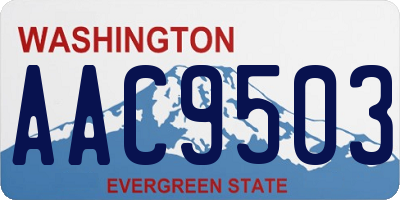 WA license plate AAC9503