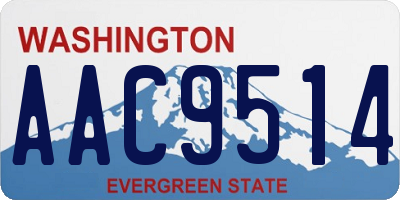 WA license plate AAC9514