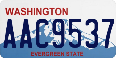 WA license plate AAC9537