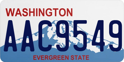 WA license plate AAC9549