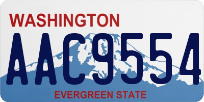 WA license plate AAC9554