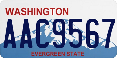 WA license plate AAC9567