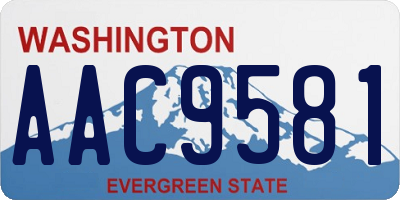 WA license plate AAC9581