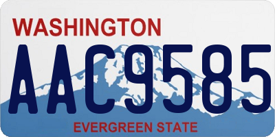 WA license plate AAC9585