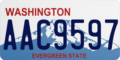 WA license plate AAC9597