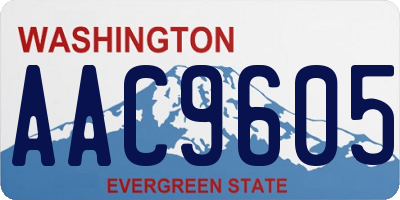 WA license plate AAC9605