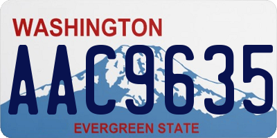 WA license plate AAC9635