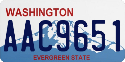 WA license plate AAC9651