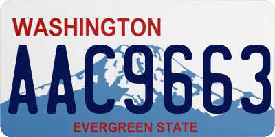 WA license plate AAC9663