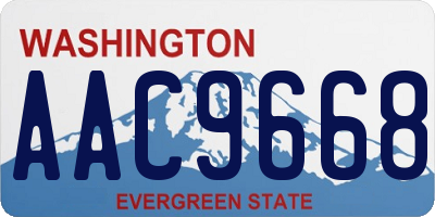 WA license plate AAC9668