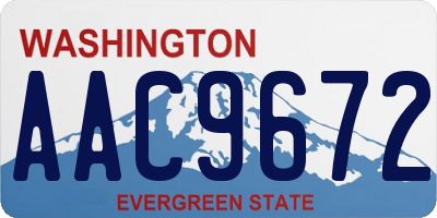 WA license plate AAC9672