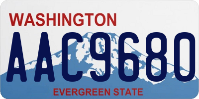 WA license plate AAC9680
