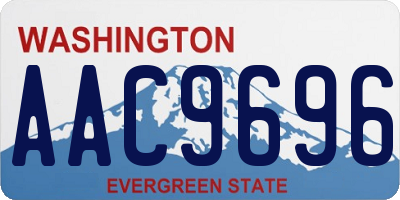 WA license plate AAC9696