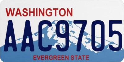 WA license plate AAC9705
