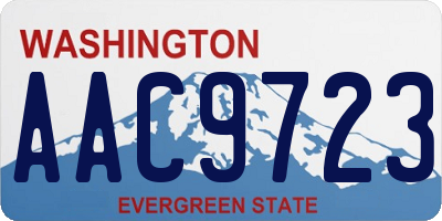 WA license plate AAC9723