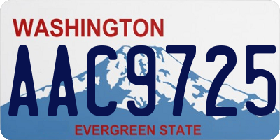WA license plate AAC9725