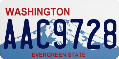 WA license plate AAC9728