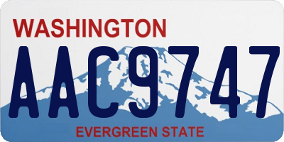 WA license plate AAC9747