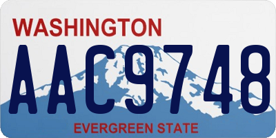 WA license plate AAC9748