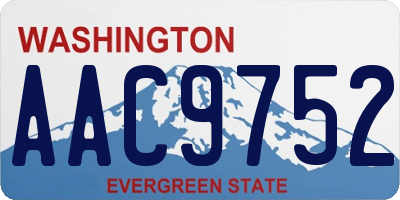 WA license plate AAC9752