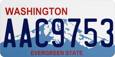 WA license plate AAC9753