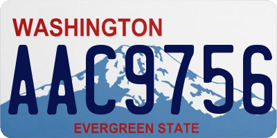WA license plate AAC9756