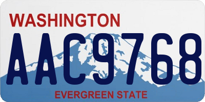 WA license plate AAC9768