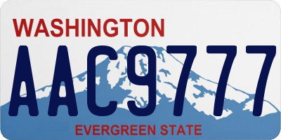 WA license plate AAC9777