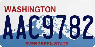 WA license plate AAC9782