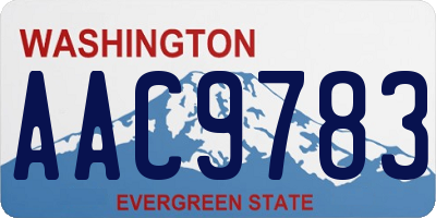 WA license plate AAC9783