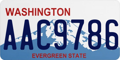 WA license plate AAC9786