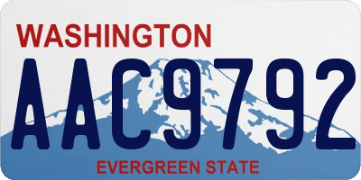 WA license plate AAC9792