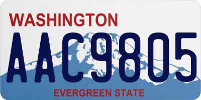 WA license plate AAC9805