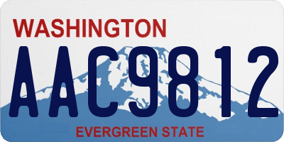 WA license plate AAC9812