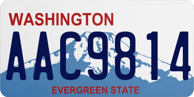 WA license plate AAC9814
