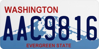 WA license plate AAC9816