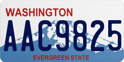 WA license plate AAC9825