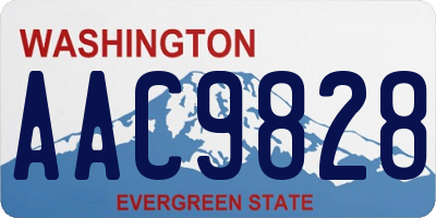 WA license plate AAC9828