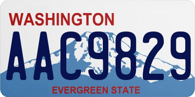 WA license plate AAC9829
