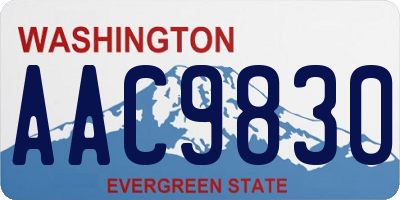 WA license plate AAC9830