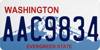 WA license plate AAC9834