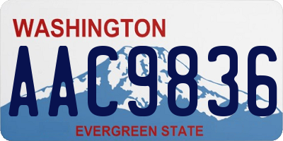 WA license plate AAC9836