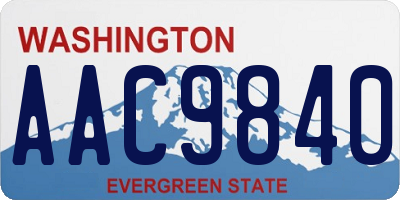 WA license plate AAC9840