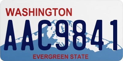 WA license plate AAC9841