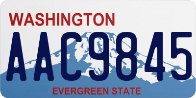 WA license plate AAC9845