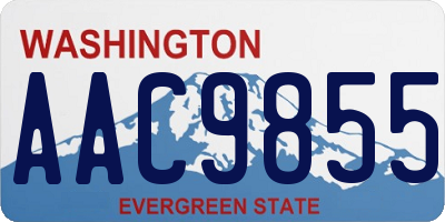 WA license plate AAC9855