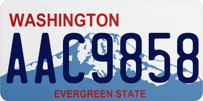WA license plate AAC9858