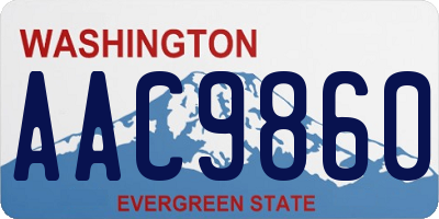 WA license plate AAC9860